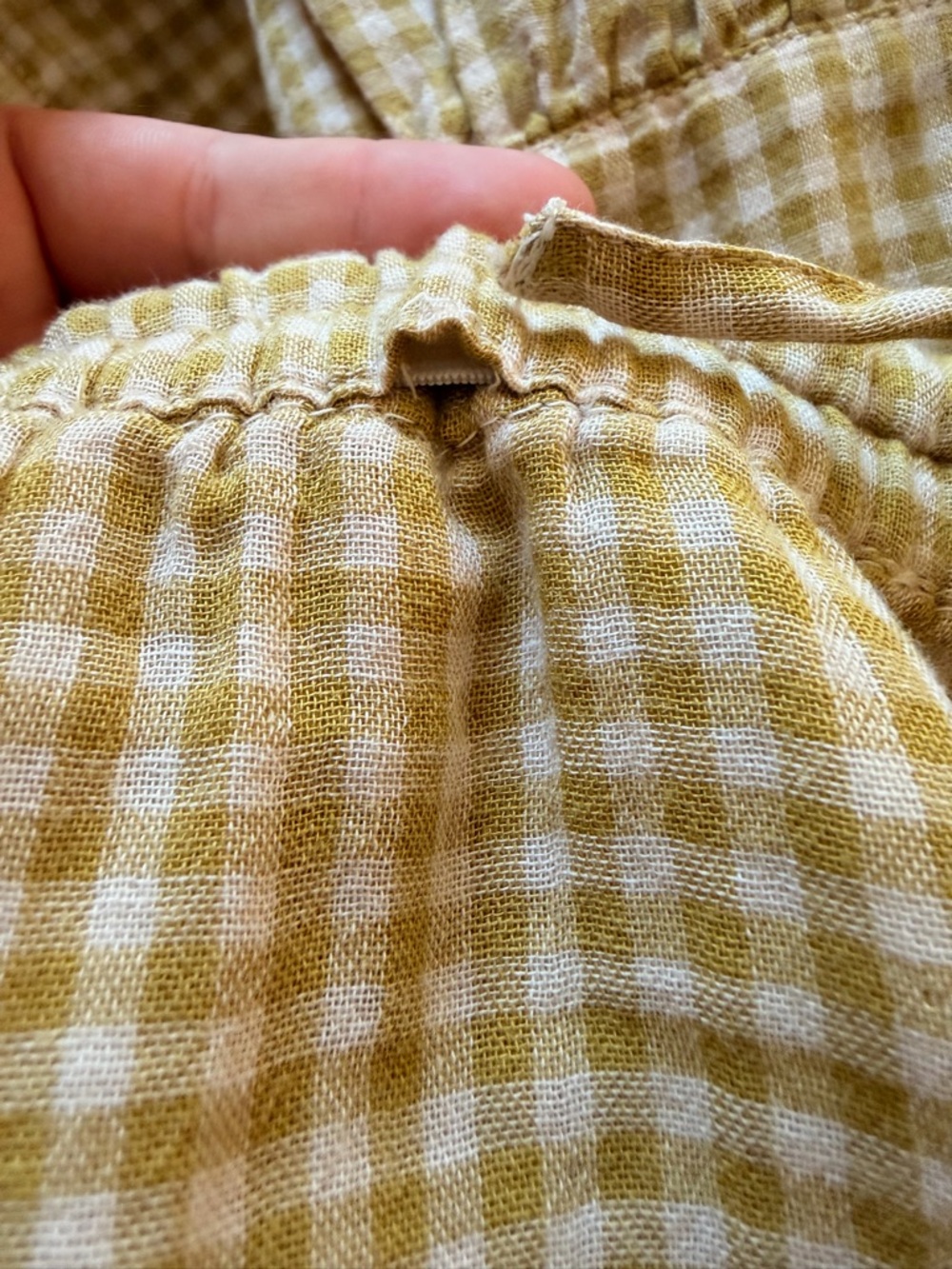 PACT Chartreuse Gingham Tiered Maxi Skirt - Picture 3 of 3